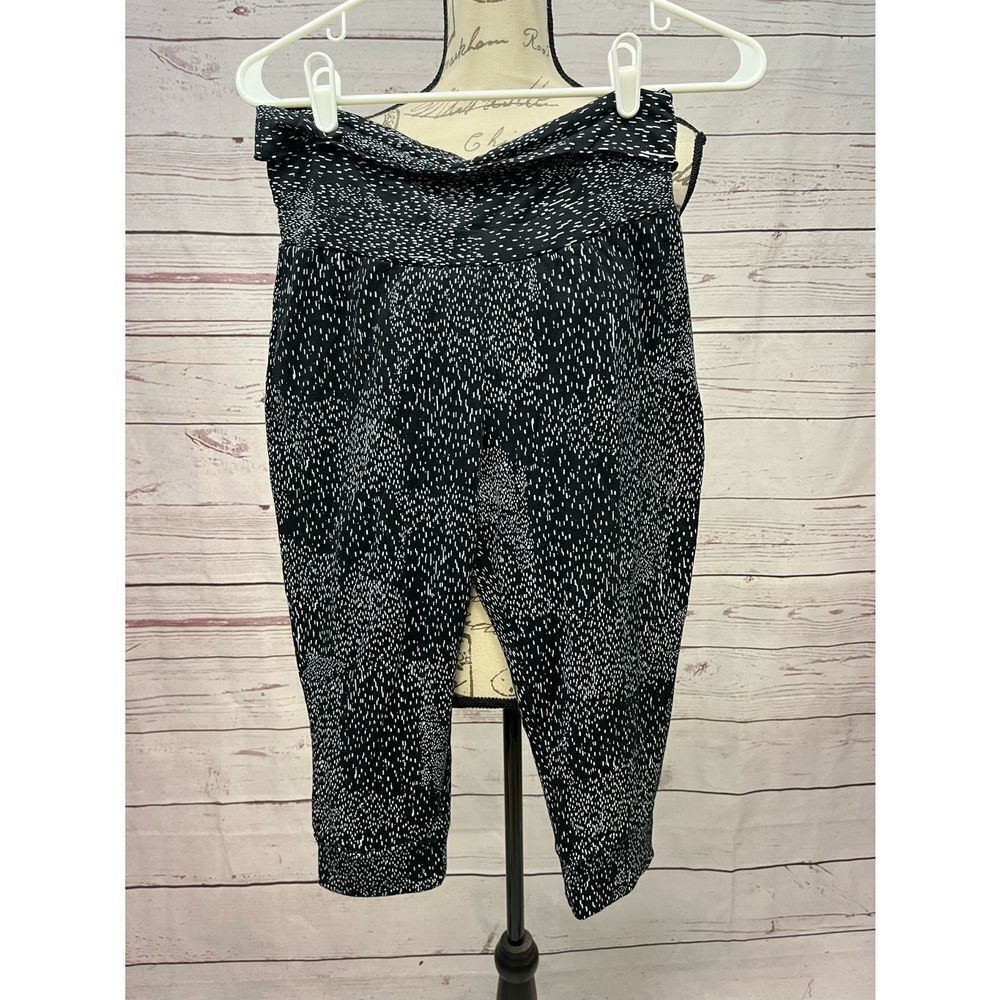 Fabletics Hamilton Sweatpant III Black White Speckled Cropped Joggers‎ XS NEW